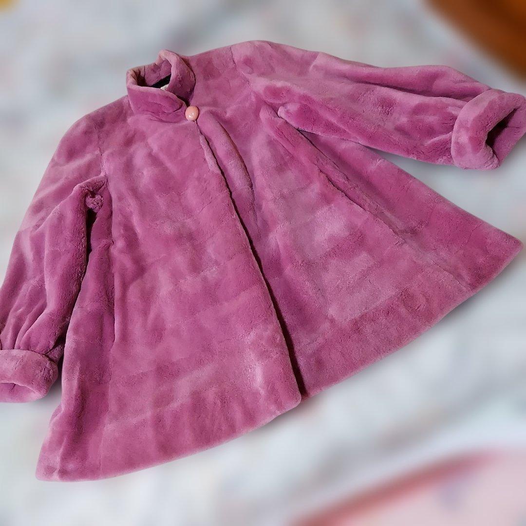 シェアードミンク 2way(襟、袖口)ロングコート　ピンク