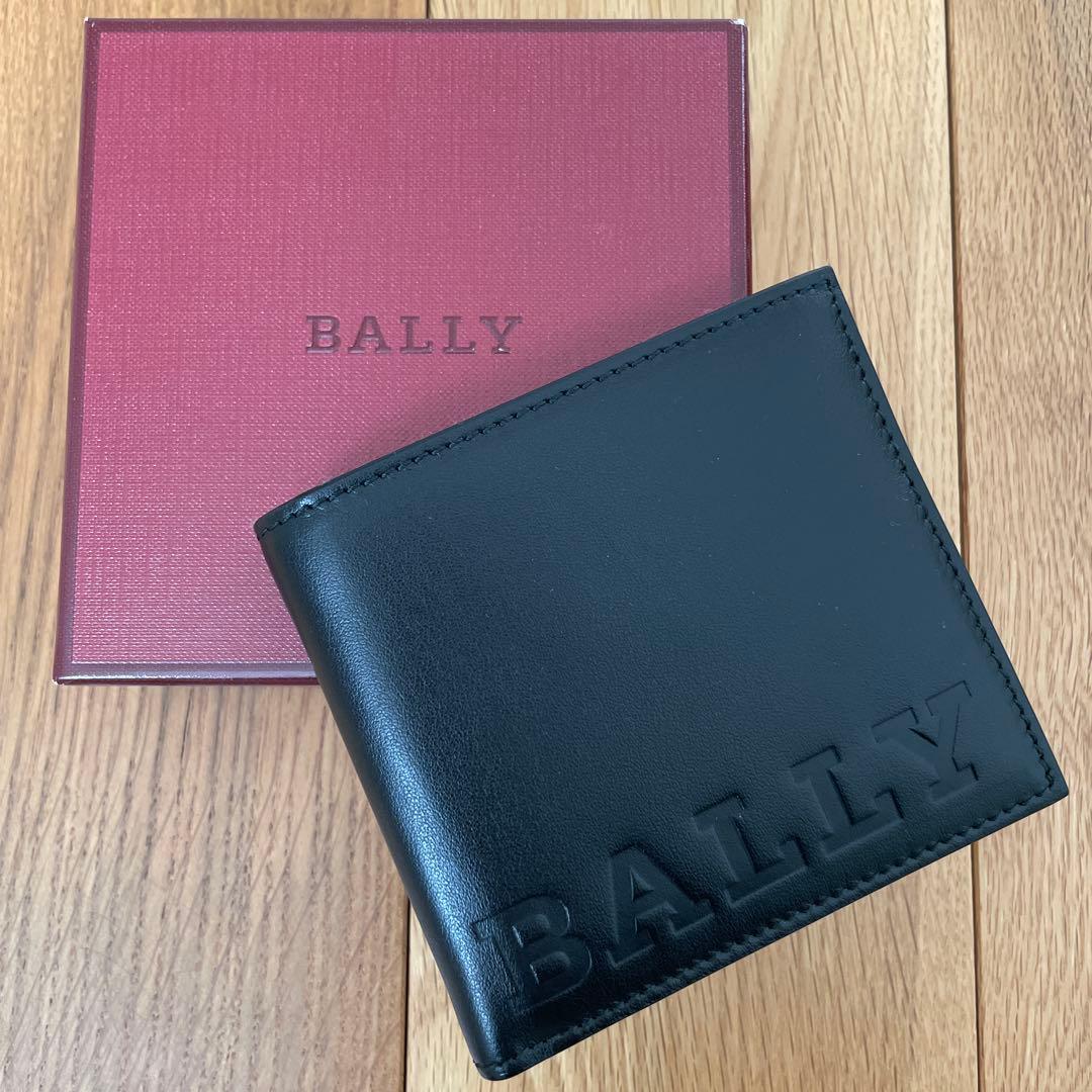 【新品】 BALLY バリー 二つ折り財布 ブラック レザー｜箱付き