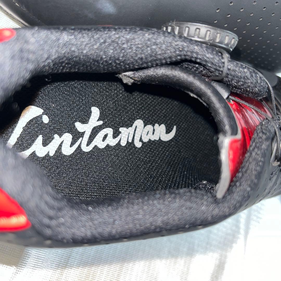 ボアダイヤル式 ロードバイクシューズ ブラック/レッド