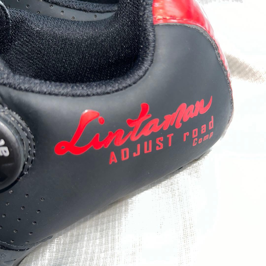 ボアダイヤル式 ロードバイクシューズ ブラック/レッド