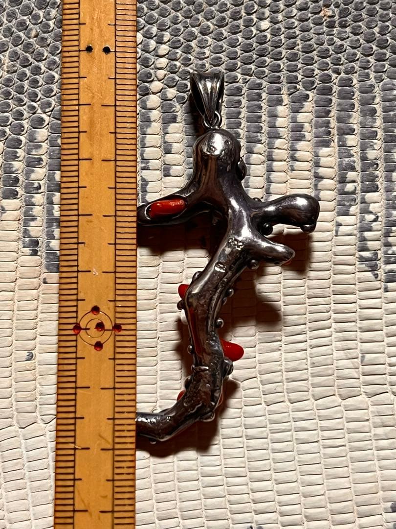 赤珊瑚と銀のペンダント silver925 珊瑚のペンダントトップ コーラル