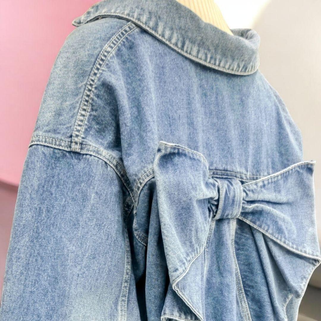 バックリボン付きデニムジャケット　RODEO　CROWN