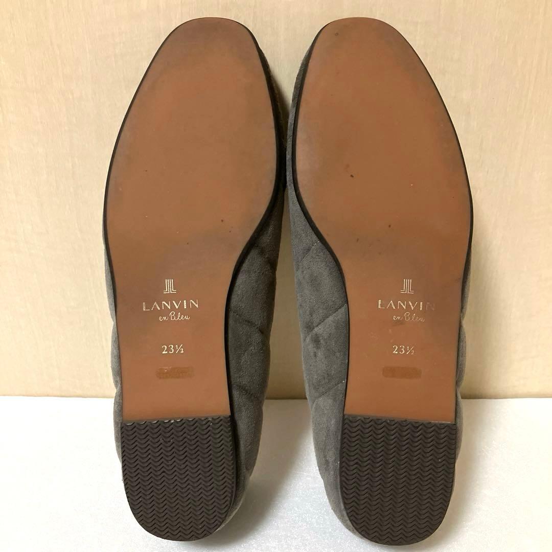 LANVIN en Bleu リボンモチーフキルティングカッターパンプス