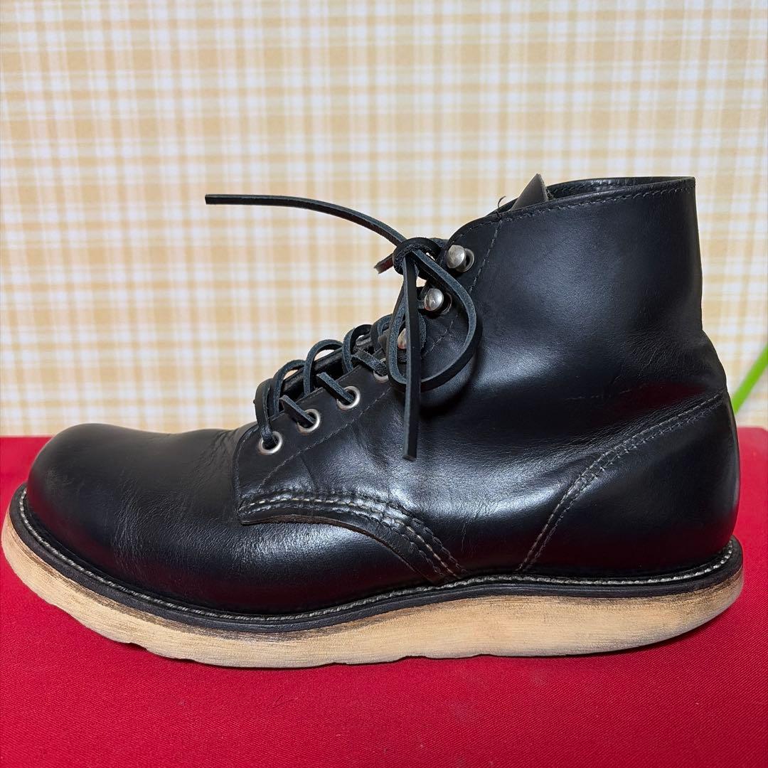 茶芯RED WING 8165 四角犬タグ プレーントゥ25.5㎝
