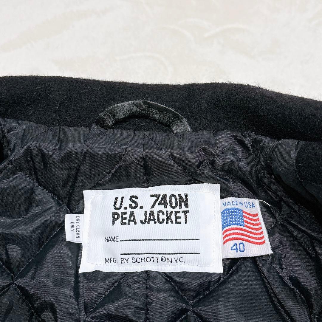 未使用級美品✨　schott ショット　ピーコート　ウール　ダブル　ブラック