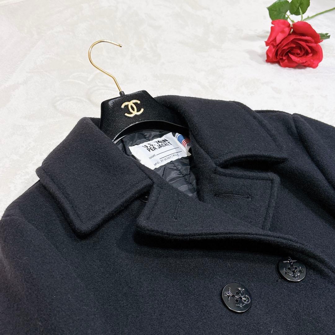 未使用級美品✨　schott ショット　ピーコート　ウール　ダブル　ブラック