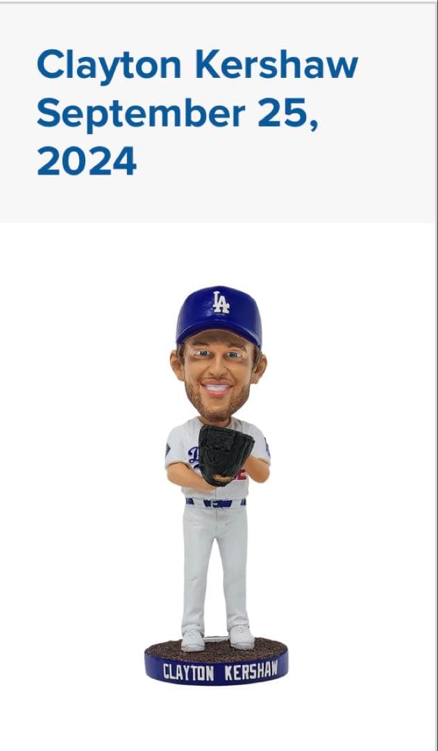 値下げ⭕️ClaytonKershawボブルヘッド2024925来場者限定