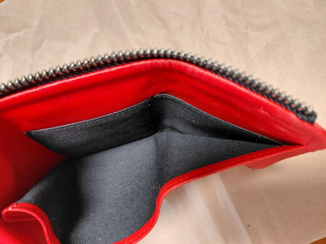 beautiful proposed 赤いレザー 三つ折りミニ　財布