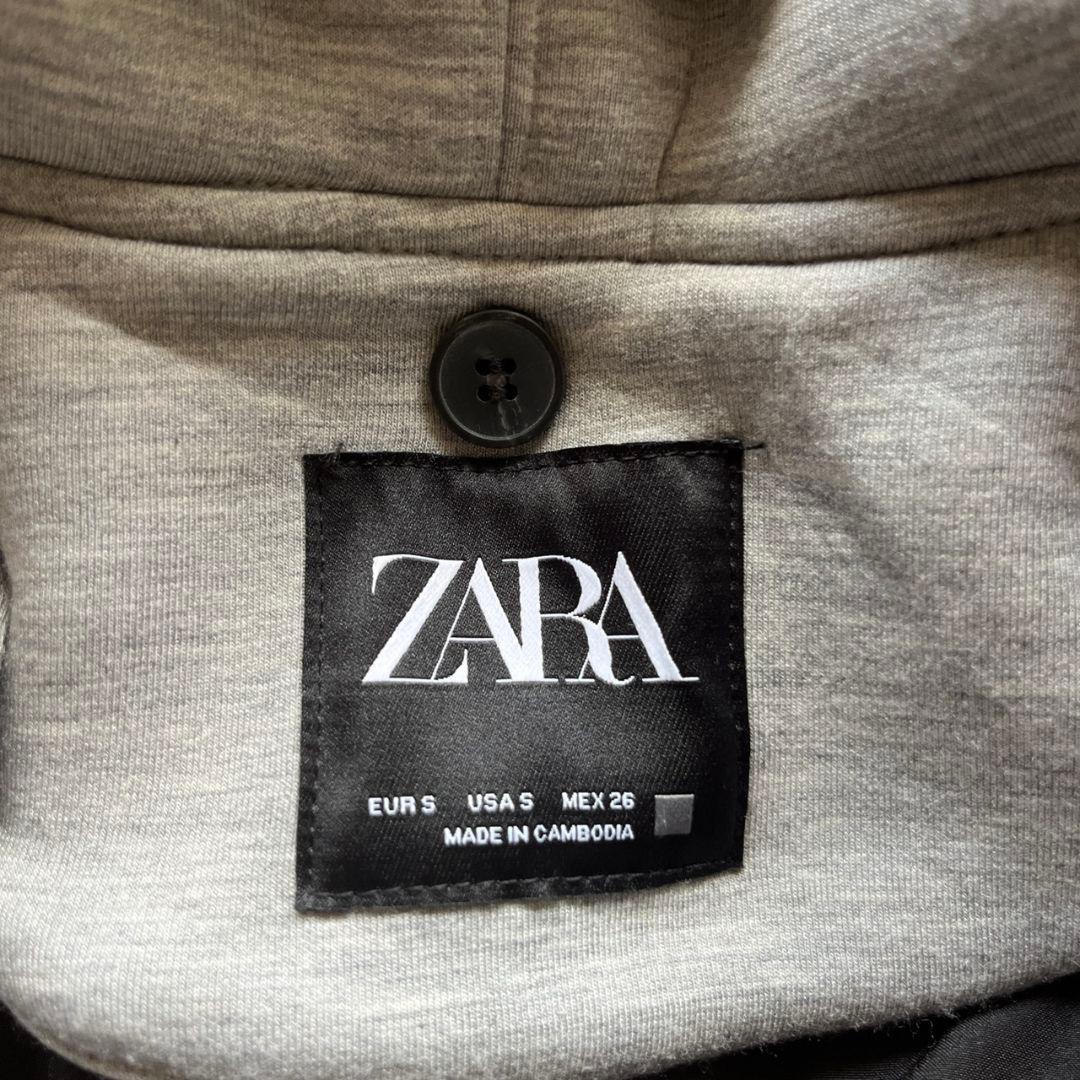 極美品　ZARA　チェスターコート　デタッチャブルフード コントラスト