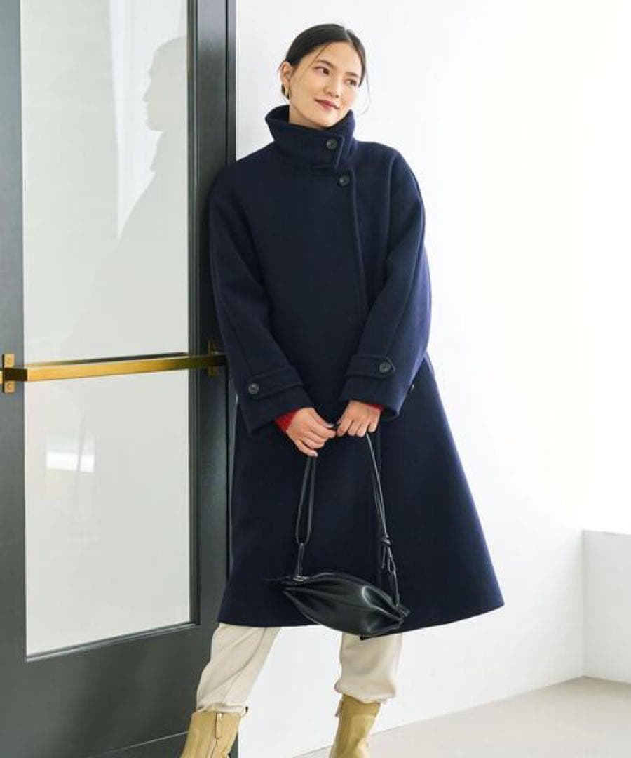 green label relaxing ソフトメルトン スタンドカラー コート