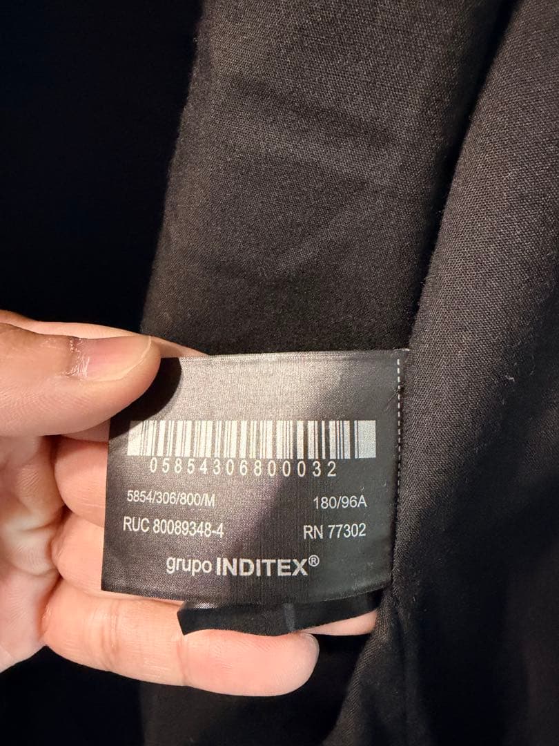 【未使用】ZARA ウール混オーバーサイズ ダブルブレストコート 黒 Mサイズ