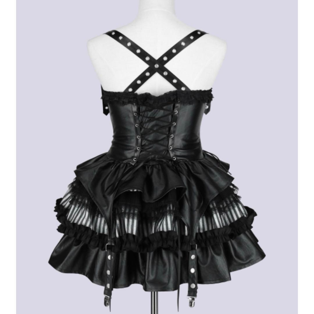 ワンピース QOOZA IMVAL / Lace Frill Leather Dress