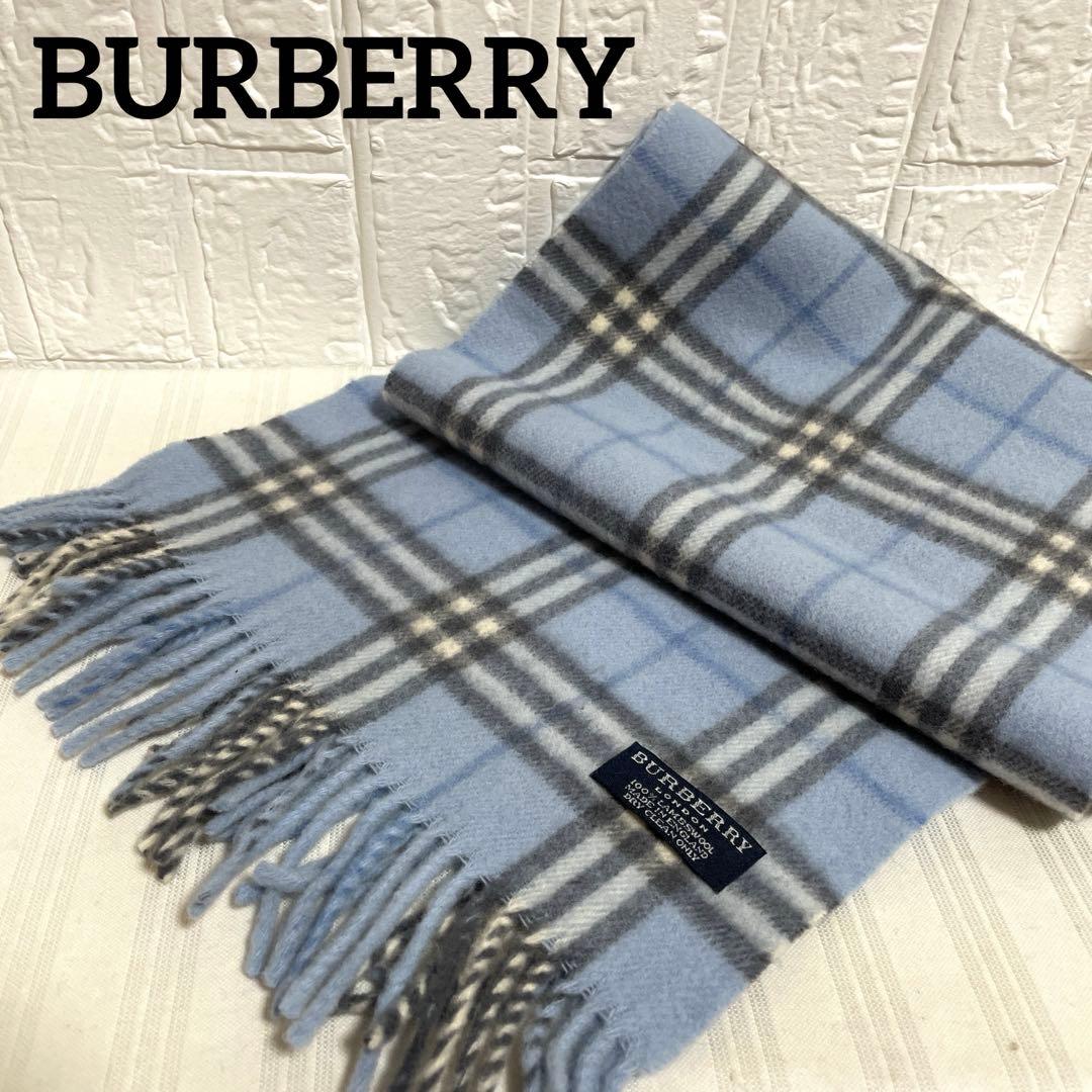 希少カラー バーバリー BURBERRY マフラー チェック柄 ウール100%