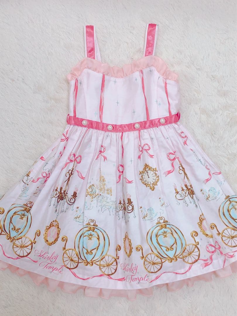 シャーリーテンプル 110シンデレラワンピースピンク姫系ドレスディズニー