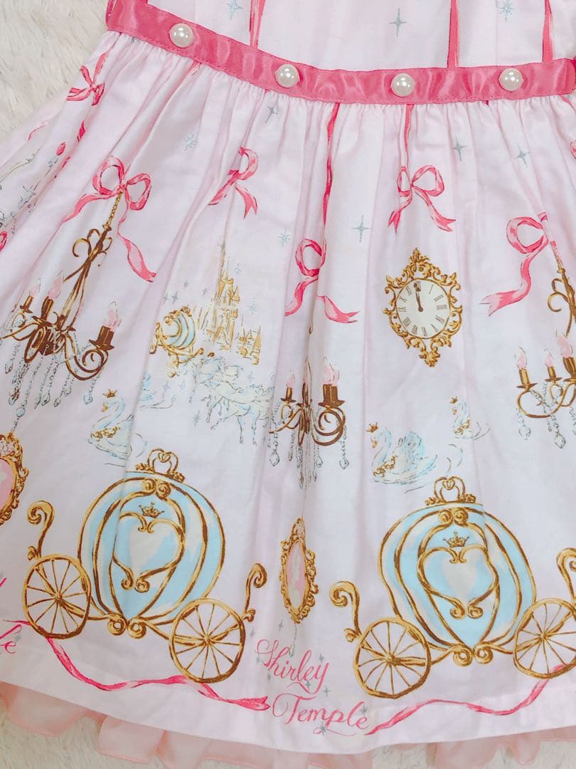 シャーリーテンプル 110シンデレラワンピースピンク姫系ドレスディズニー