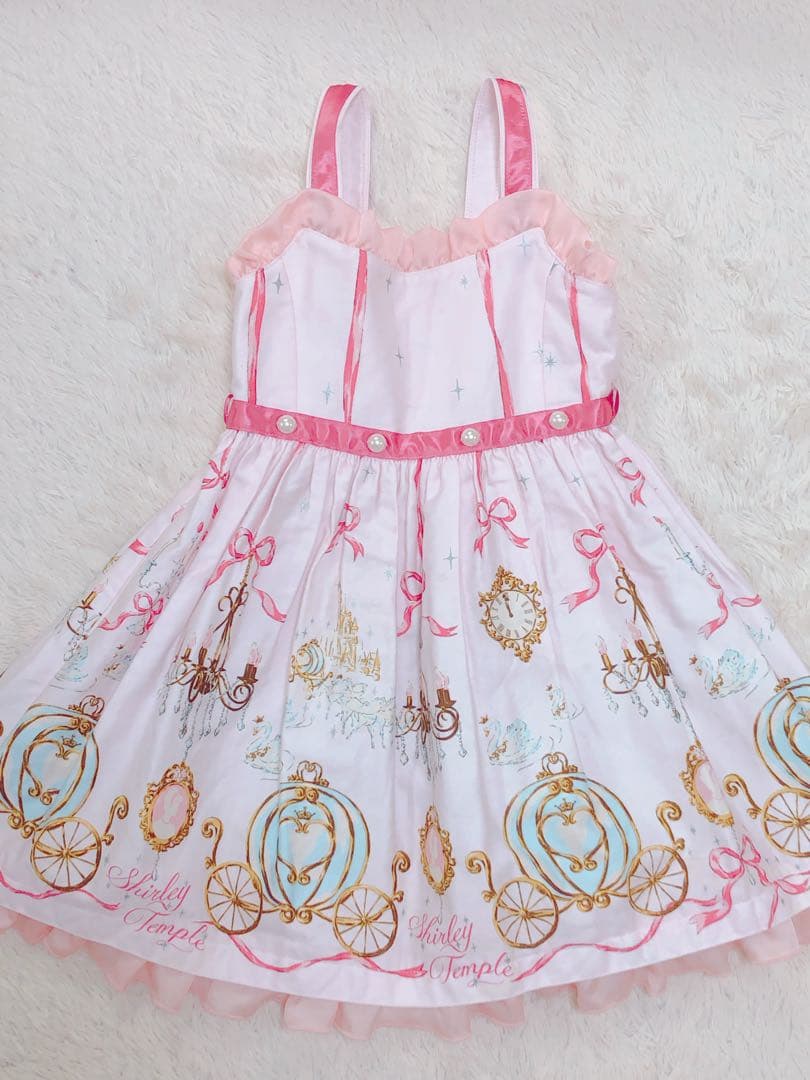 シャーリーテンプル 110シンデレラワンピースピンク姫系ドレスディズニー