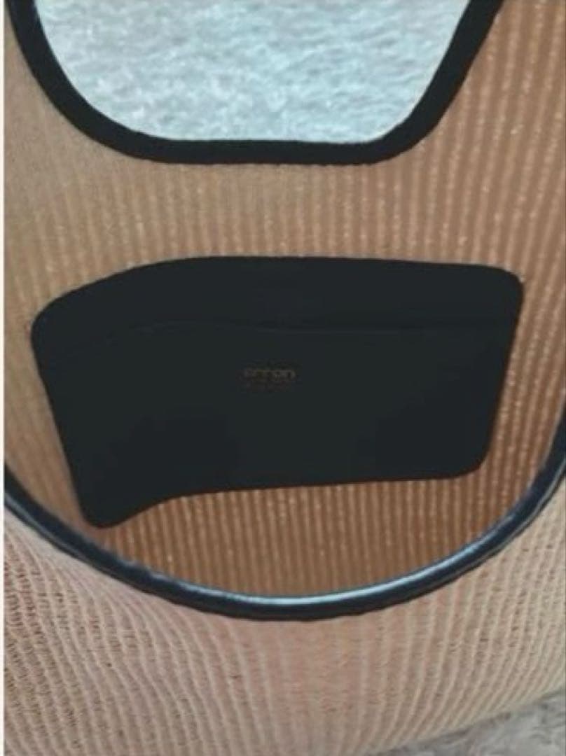 最終SALE★ARRONトライアングル ラフィア✕ レザー カゴバッグ 軽量