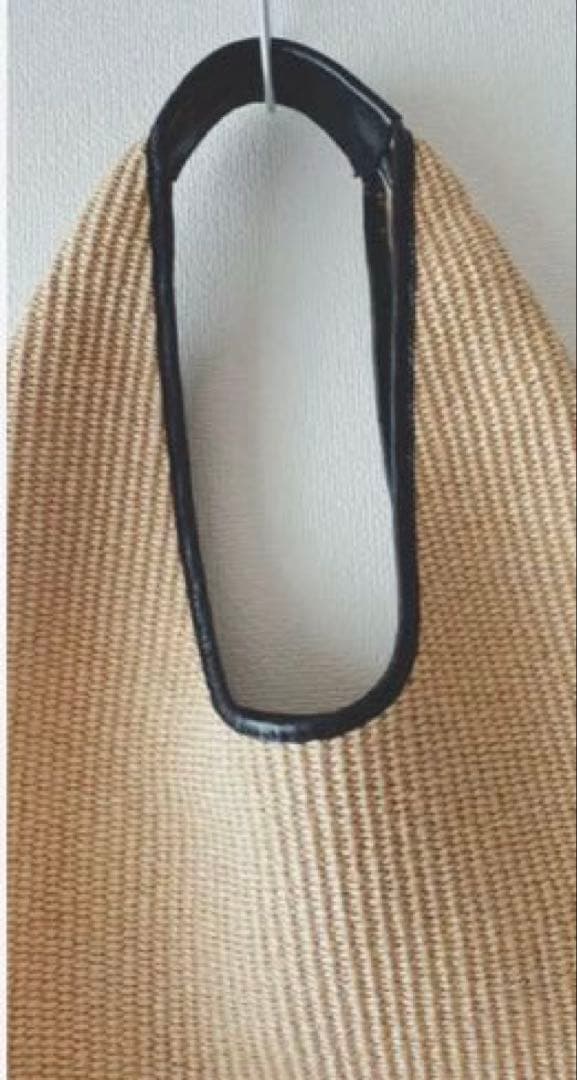 最終SALE★ARRONトライアングル ラフィア✕ レザー カゴバッグ 軽量