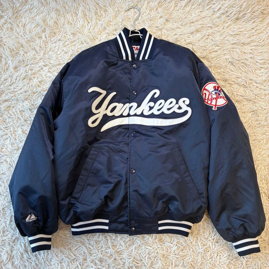 NY ヤンキース MLB 中綿スタジャン 刺繍 ネイビー ジャケット