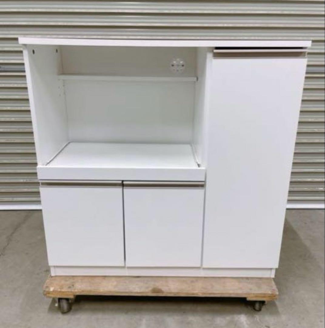 ニトリ ホワイト レンジ台 可動棚付き 幅90