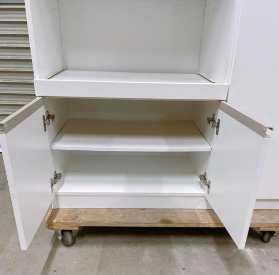 ニトリ ホワイト レンジ台 可動棚付き 幅90