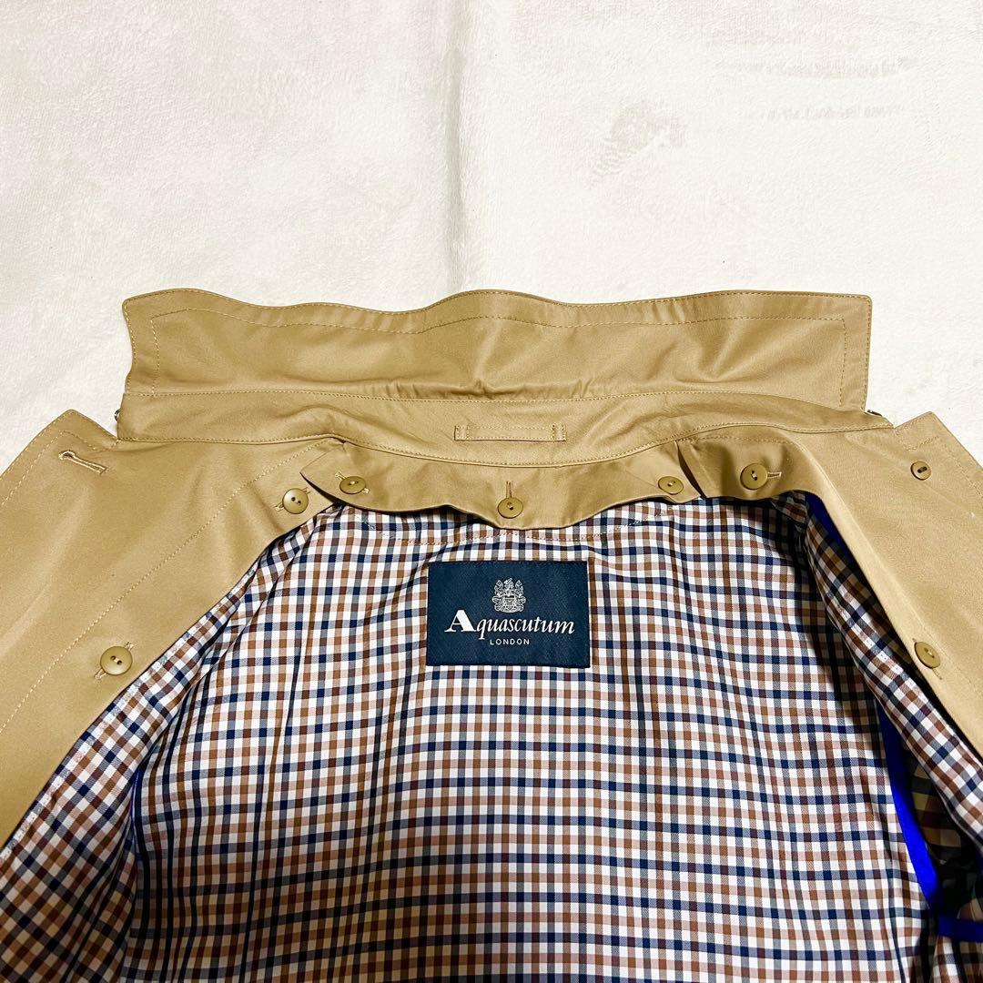 【数回使用程度】アクアスキュータム ステンカラーコート ブルーライナー サイズ8