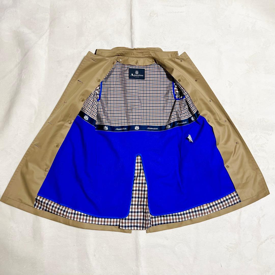 【数回使用程度】アクアスキュータム ステンカラーコート ブルーライナー サイズ8