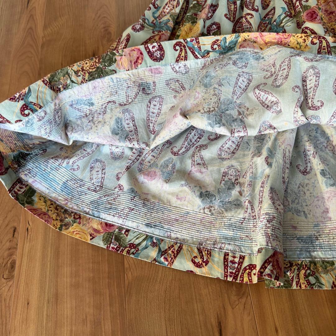 カネコイサオ ペイズリー 薔薇柄 ロングワンピース 半袖 ピンクハウス