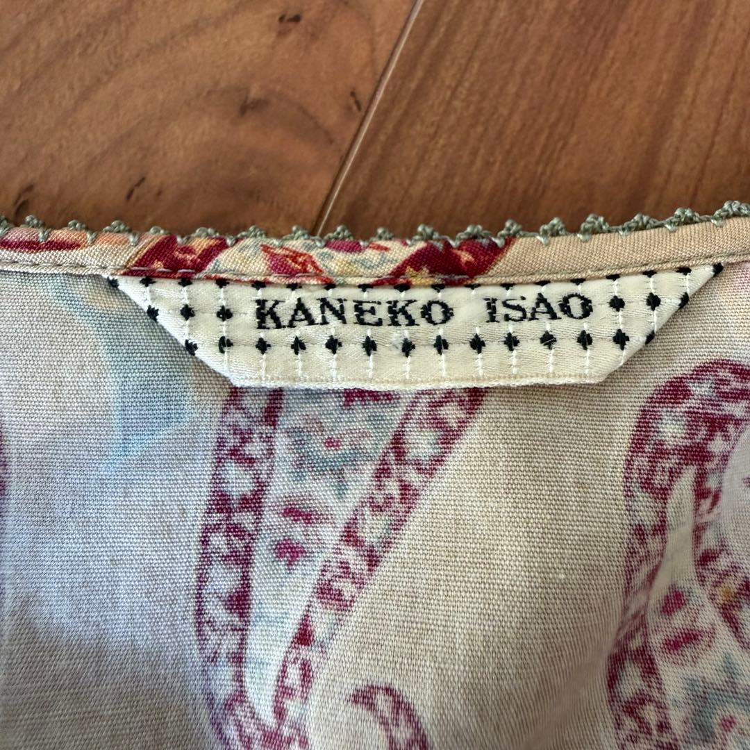 カネコイサオ ペイズリー 薔薇柄 ロングワンピース 半袖 ピンクハウス