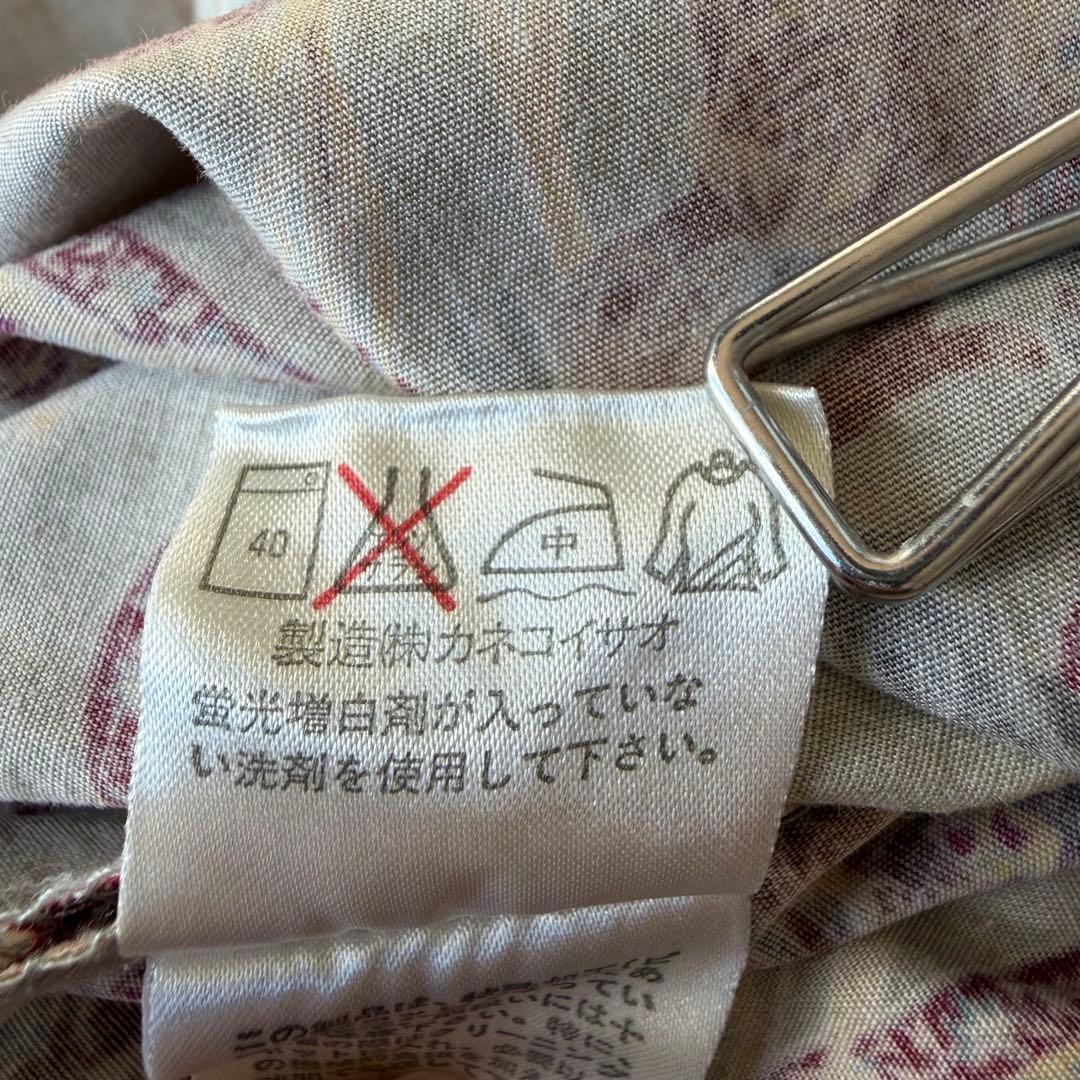 カネコイサオ ペイズリー 薔薇柄 ロングワンピース 半袖 ピンクハウス