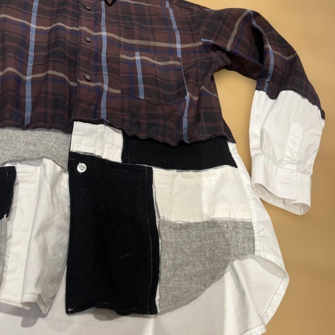 コムデギャルソンシャツ ドッキング 再構築 パッチワーク フランス製　XS