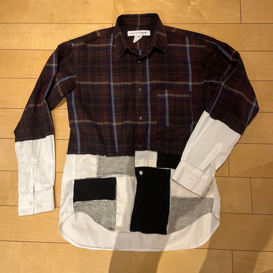 コムデギャルソンシャツ ドッキング 再構築 パッチワーク フランス製　XS