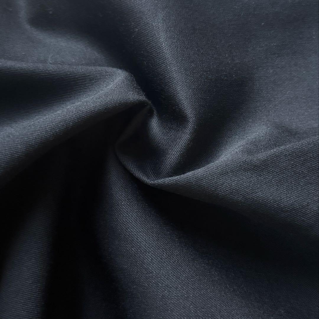 90s \"ウールギャバ\" 2タック ワイドスラックス \"ブラック\" W34