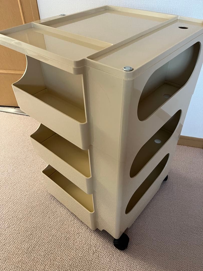 【お値下げ！！】ボビーワゴン ベージュB-LINE 正規品 5段棚×3段ポケット