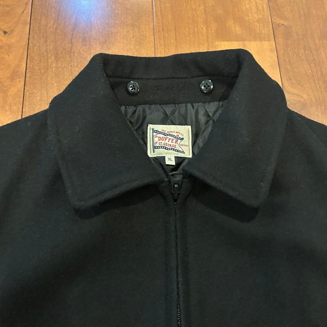 The DUFFER of St.Eレザー切替スタジャン/ボア襟付XL