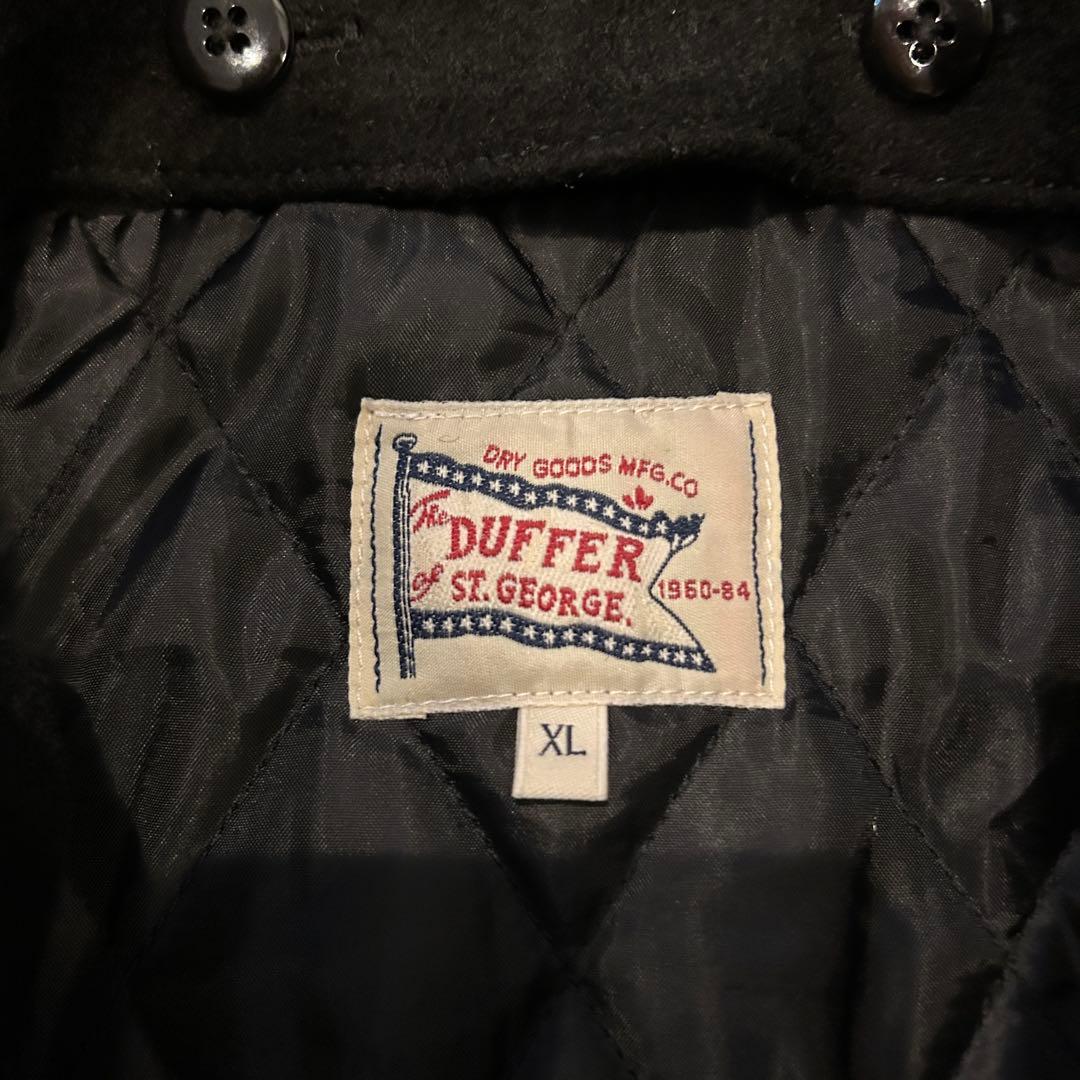 The DUFFER of St.Eレザー切替スタジャン/ボア襟付XL