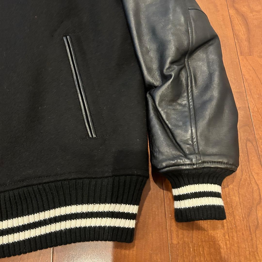 The DUFFER of St.Eレザー切替スタジャン/ボア襟付XL