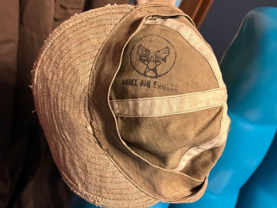 個人装備 WW2 US ARMY AIR FORCE A3 HBT MACHNIC CAP