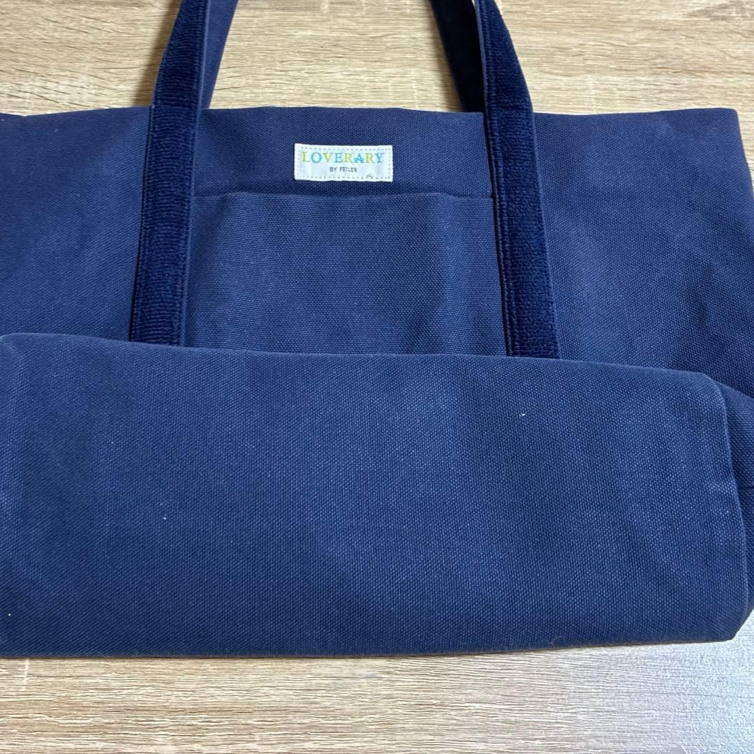 フェイラー　オールドテディ　 トートバッグ　ネイビー　大