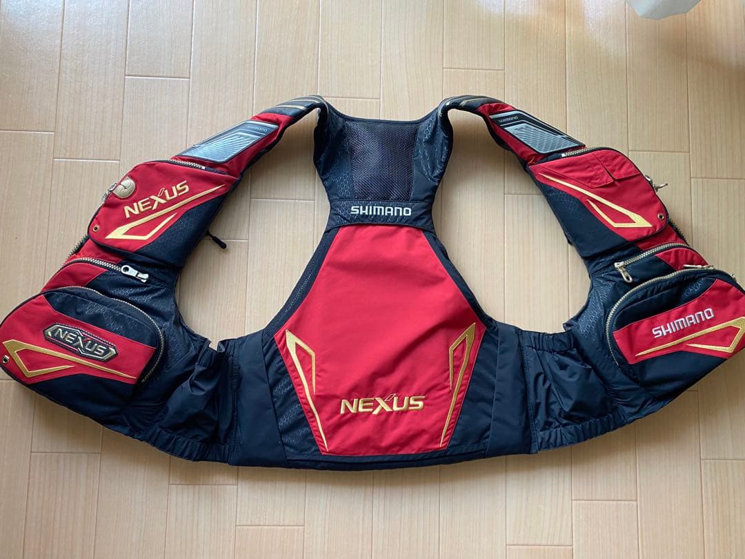 シマノ ネクサスフローティングベストEX ＶＦ-１２１Ｒ、サイズL・レッド
