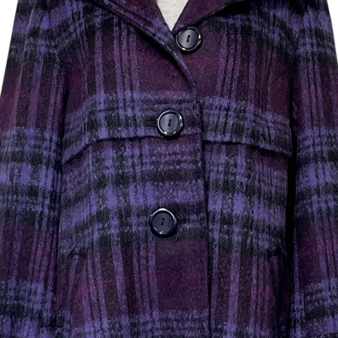 【新品】JUNO ジャケットコート　モヘア混　2way パープル　紫　軽量