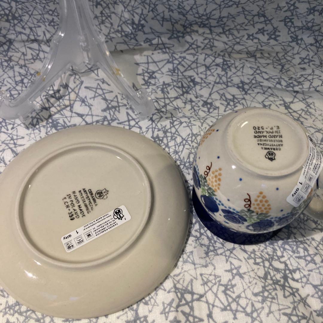 ポーランド食器　ポーリッシュポタリー　ビオラ　ケーキ皿　食器柄ポーリッシュマグ