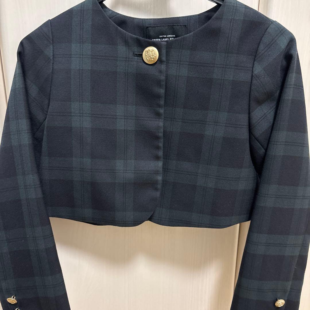 グリーンレーベルリラクシング　卒園式　入学式　チェック　ワンピース　フォーマル