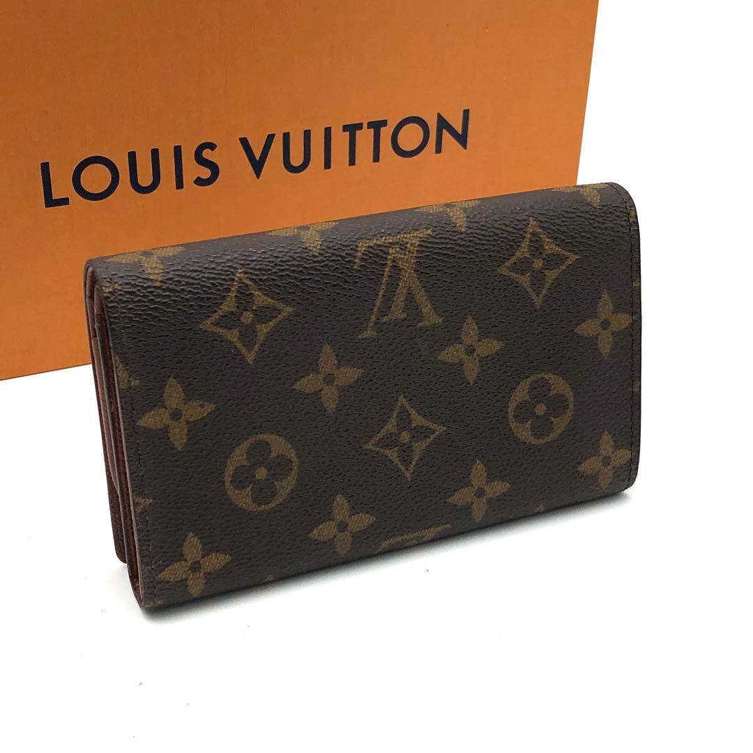 ルイヴィトン モノグラム トレゾール 二つ折り財布ブラウン レディース