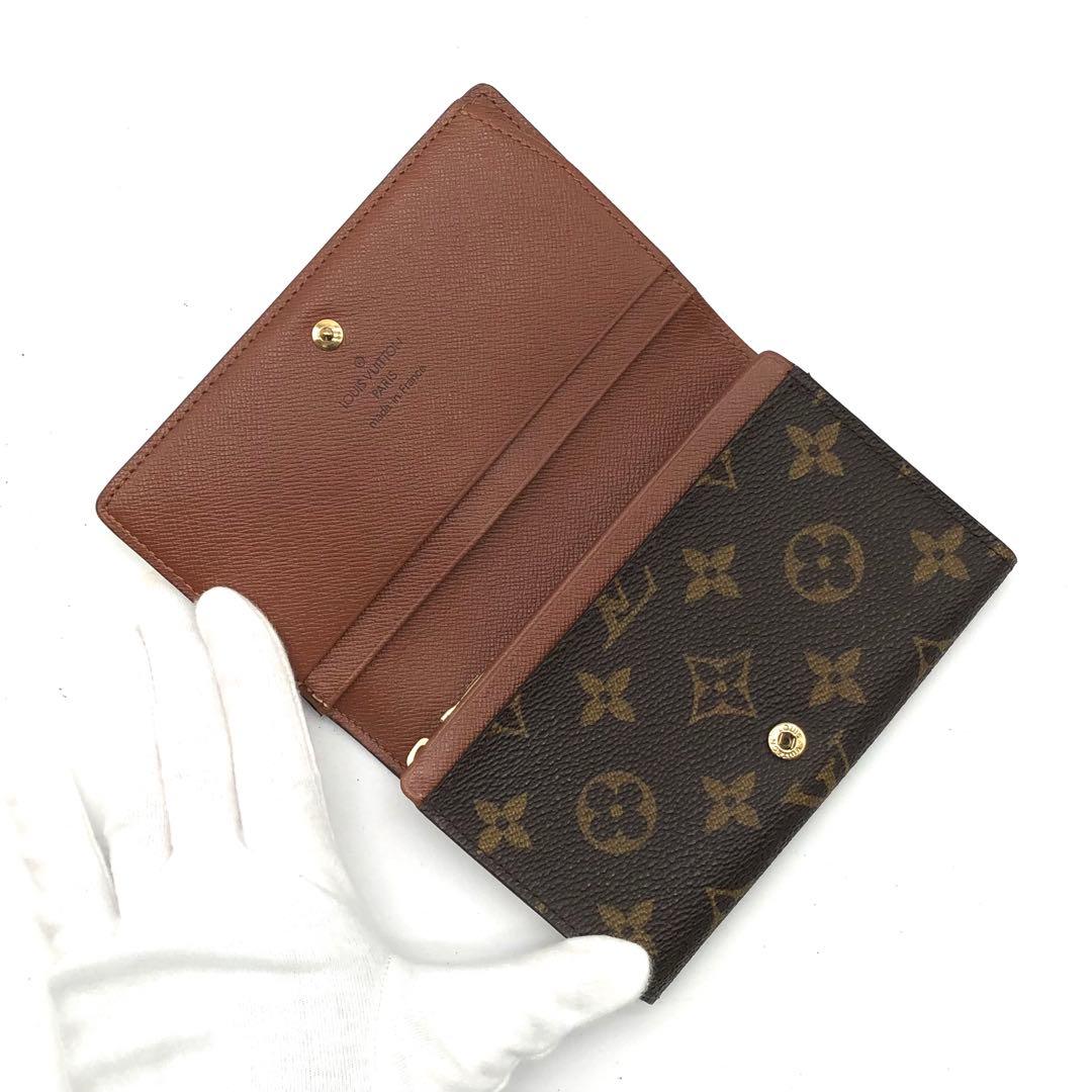 ルイヴィトン モノグラム トレゾール 二つ折り財布ブラウン レディース