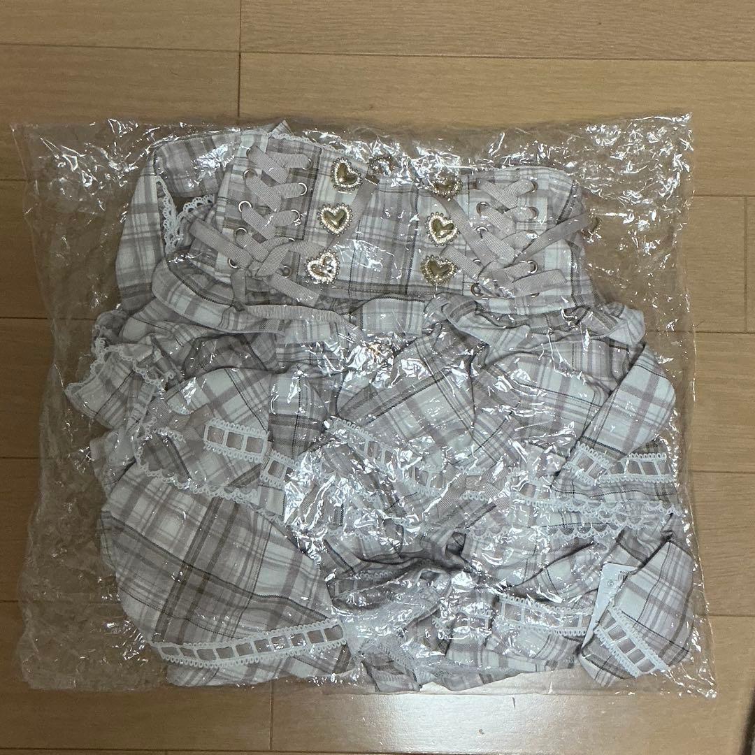 【正規品】【新品未使用】LIZLISA はしごリボンチェックティアードスカパン