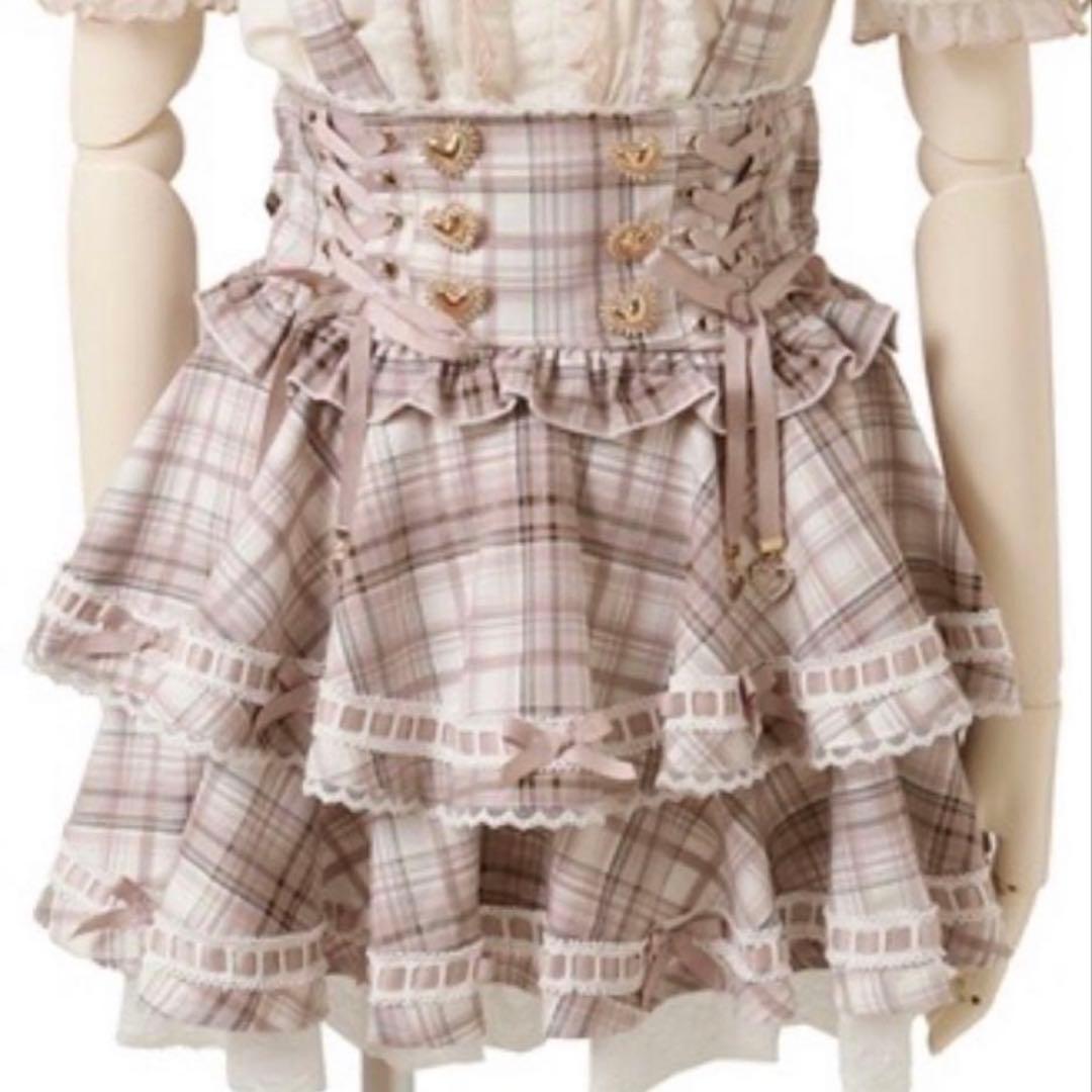 【正規品】【新品未使用】LIZLISA はしごリボンチェックティアードスカパン