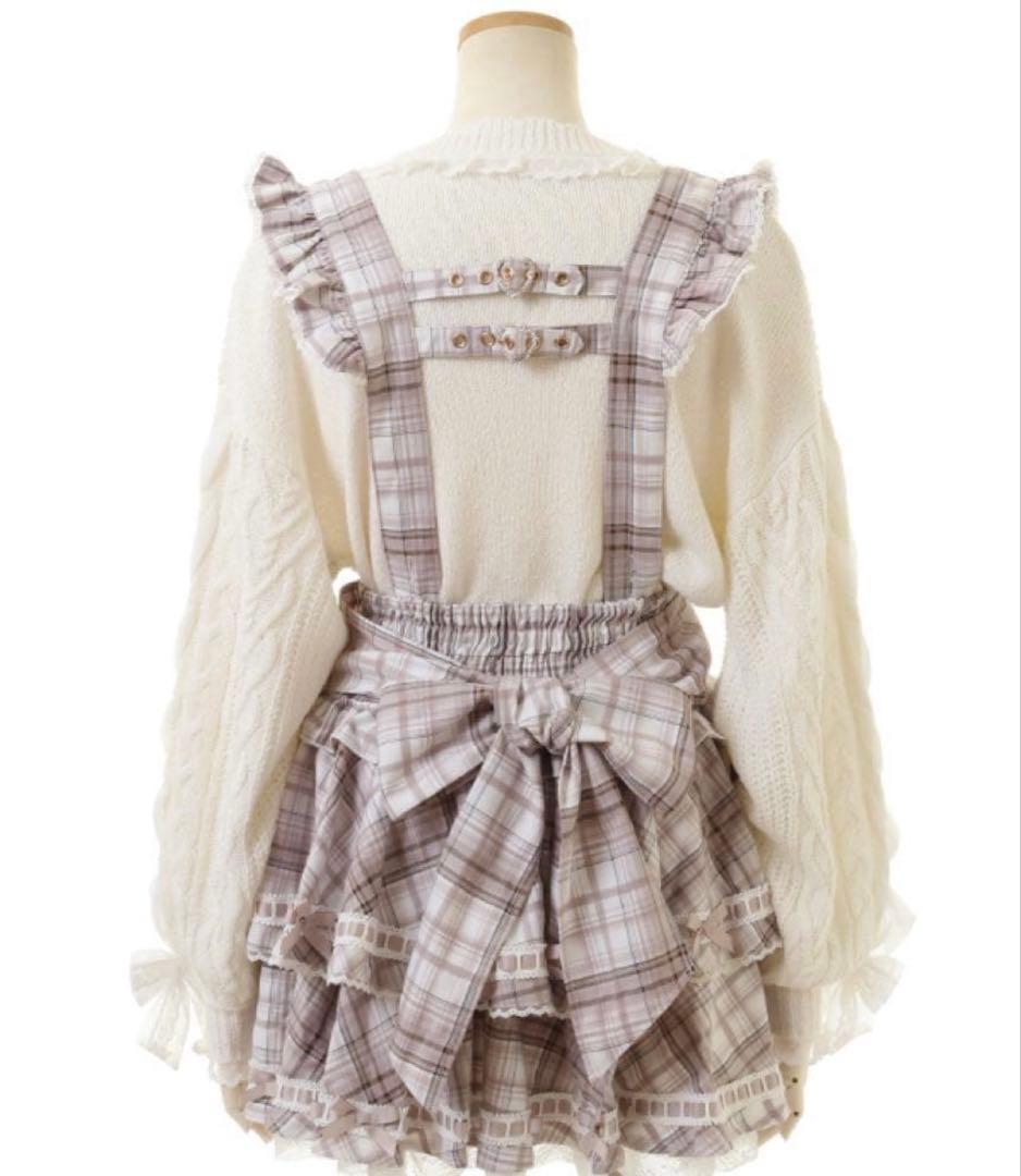 【正規品】【新品未使用】LIZLISA はしごリボンチェックティアードスカパン