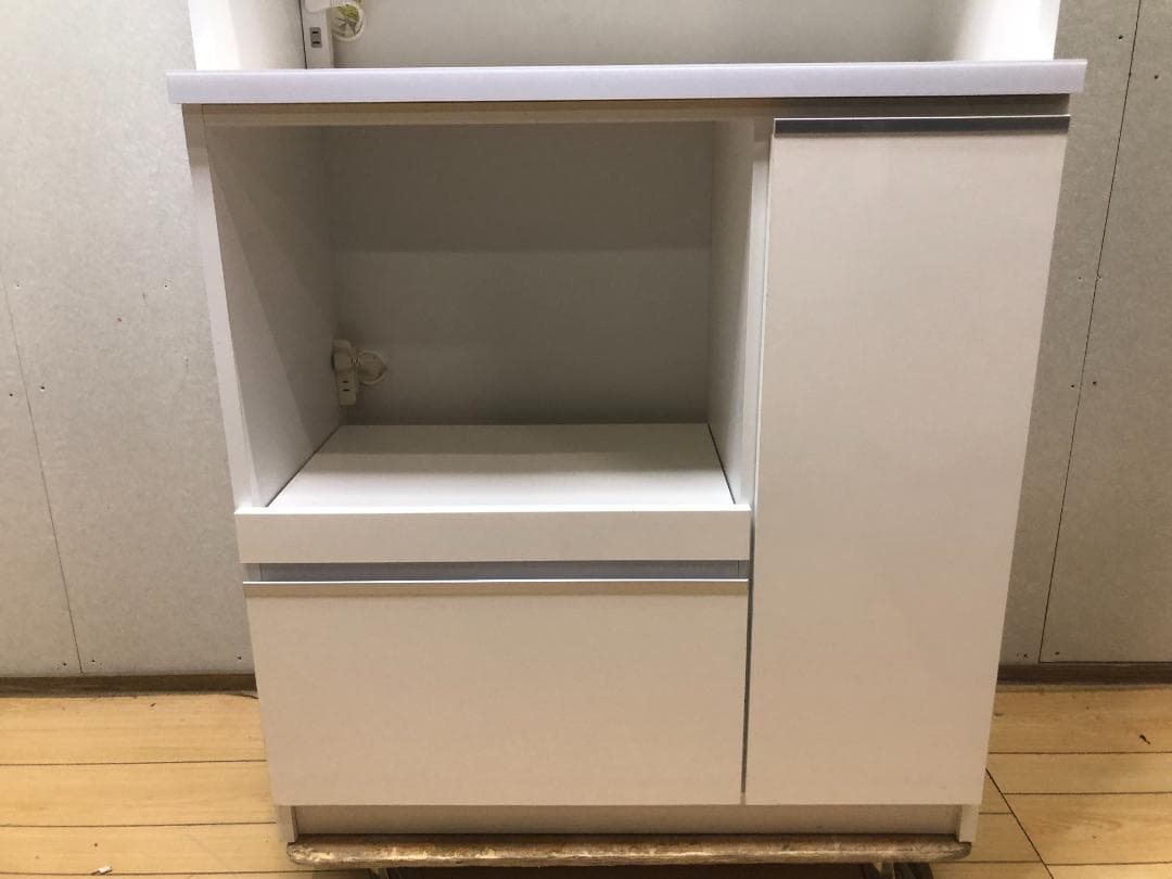 美品 食器棚 大川家具 レンジ台 コンセント付 キッチンボード250525-2