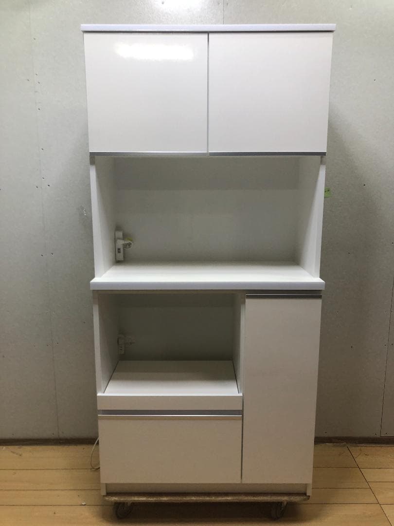 美品 食器棚 大川家具 レンジ台 コンセント付 キッチンボード250525-2